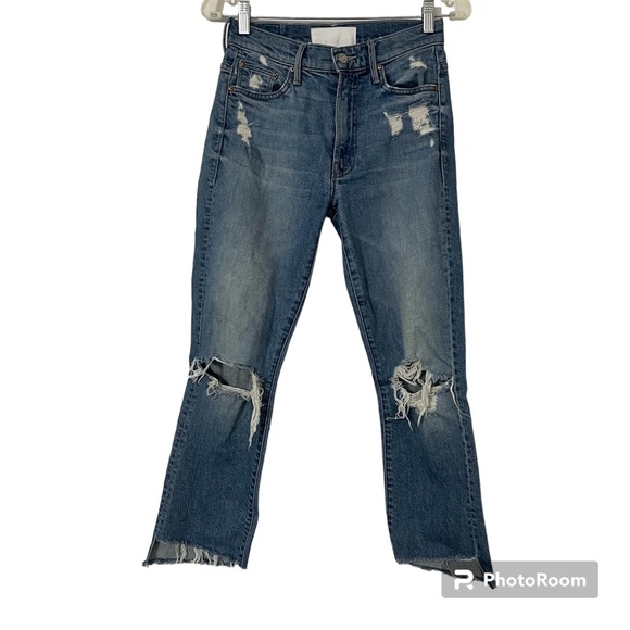 MOTHER Superior Insider Crop Step Fray Jeans Hijacking The Runway Size 26 - Picture 2 of 12